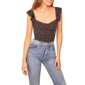 Reformation Lisbon Ruffle Shoulder Top